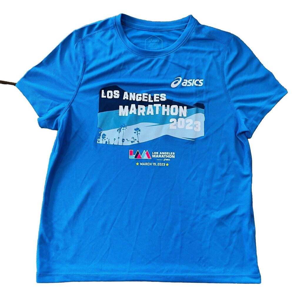 Asics Womens Los Angeles Marathon 2023 100% Poly Shirt Fresh Mint